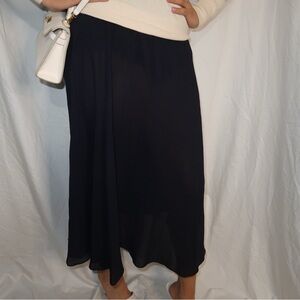 Christian Dior‎ Paris 100% Silk Midnight Navy Vintage Skirt Style #67438